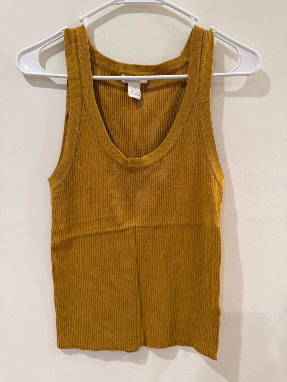 H&M Ribbed Scoop Tank Top - Mustard